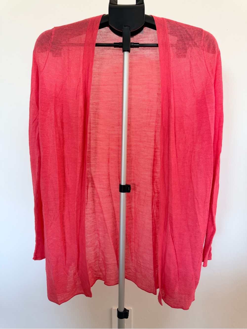 LOFT Coral Pink Open-Front Lightweight Cardigan